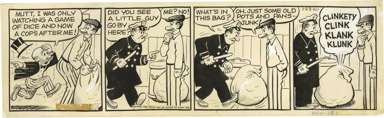 AL SMITH - MUTT & JEFF DAILY ORIG ART 1-23-60 POTS/PANS
