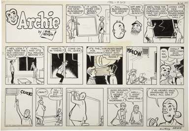 BOB MONTANA - ARCHIE SUNDAY ORIG ART 2-14-71 BETTY JUG