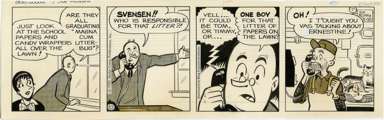 BOB MONTANA - ARCHIE DAILY ORIG ART 5-20-70 CAT KITTENS