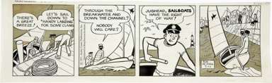 BOB MONTANA - ARCHIE DAILY ORIG ART 7-22-71 SAILBOATS