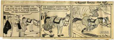 AL SMITH -MUTT & JEFF DAILY ORIG ART 11-15-63 HORSERACE