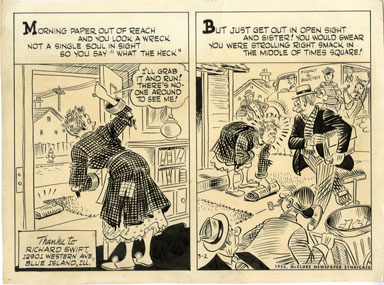 AL FAGALY -OUGHTA BE A LAW DAILY ORIG ART MORNING PAPER