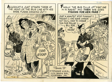 AL FAGALY -OUGHTA BE A LAW DAILY ORIG ART BUS STOP CASH
