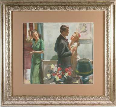 HARRY ANDERSON - Orig STORY ILLUSTRATION Painting 1940s