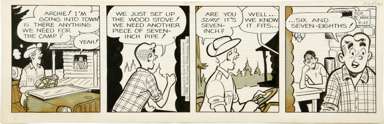 BOB MONTANA - ARCHIE DAILY ORIG ART 9-25-68 LOG CABIN