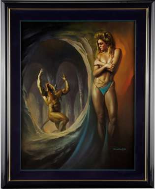 BORIS VALLEJO - ARIADNE AND MINOTAUR ORIG PAINTED ART