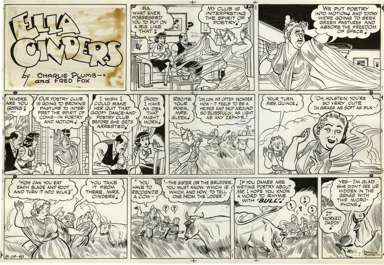CHARLIE PLUMB - ELLA CINDERS SUNDAY ORIG ART 8-29-48