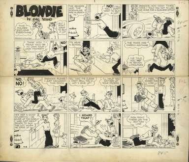 CHIC YOUNG - BLONDIE SUNDAY ORIG ART 9-8-46 SALESMAN