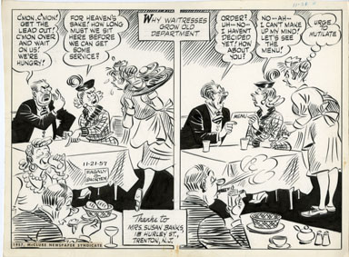 AL FAGALY - OUGHTA BE A LAW DAILY ORIG ART WAITRESS '57