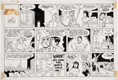 BOB MONTANA - ARCHIE SUNDAY ORIGINAL ART 1-27-52 ACTING