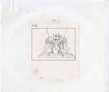 FAERIES ANIMATED TV - STORYBOARD ART - KING ON THRONE