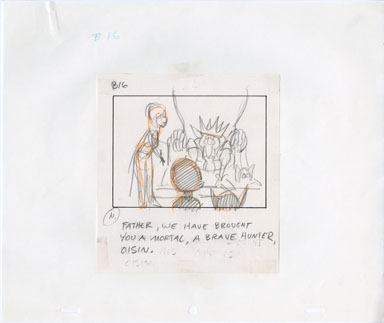 FAERIES ANIMATED TV - STORYBOARD ORIG ART -BRAVE HUNTER