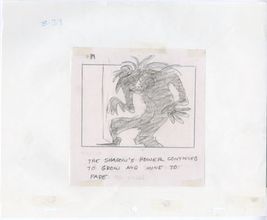 FAERIES ANIMATED TV - STORYBD ORIG ART MAGIC SHADOW 16