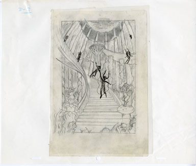 FAERIES ANIMATED TV - STORYBOARD ORIG ART - STAIRCASE