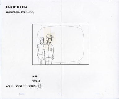 KING OF THE HILL ANIMATION STORYBOARD DALE & BOOMHAUER