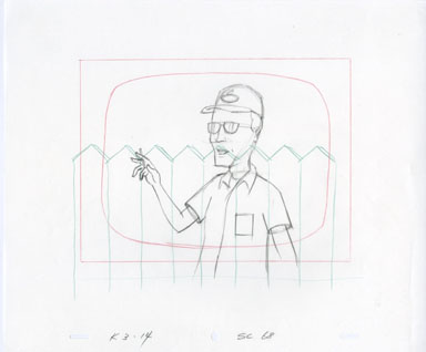 KING OF THE HILL - ANIMATION DRAWING - DALE GRIBBLE