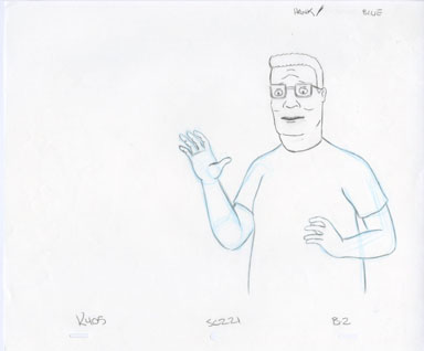 KING OF THE HILL - ANIMATION DRAWING - HANK (BEER CAN)