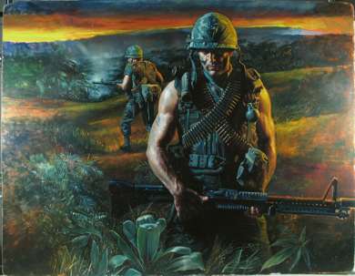 STEVEN JAMES ASSAEL - Orig COVER ART "WELCOME TO VIETNAM, MACHO MAN"