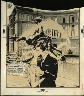 PRODUCTION ART COVER SWEETHEARTS #111 1970 SESAREGO ART