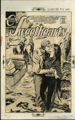PRODUCTION ART COVER - SWEETHEARTS #112 (1970) HORSES