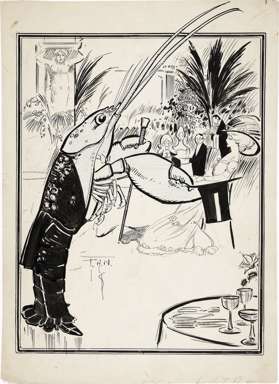 FRANK NANKIVELL - PUCK Mag. LOBSTER ILLO ORIG ART 1910