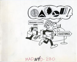 BOB CLARKE - MAD #214 ANDY CAPP BAGGAGE CLAIM ORIG ART