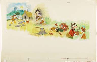AL WHITE - DISNEY MAG ILLO ORIG ART 1975 GOOFY DONALD
