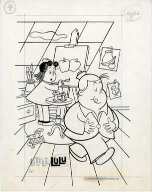 LITTLE LULU ORIGINAL COVER ART 1973 STILL LIFE TUBBY