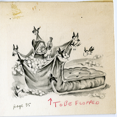 SNOW WHITE/7 DWARFS BOOK ILLO PG 35 - MATRESS ORIG ART