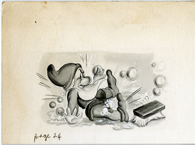 SNOW WHITE/7 DWARFS BOOK ILLO PG 24 - GRUMPY ORIG ART