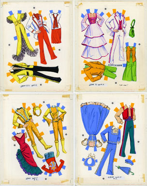 DONNIE & MARIE OSMOND PAPER DOLL BOOK CLOTHES ORIG ART