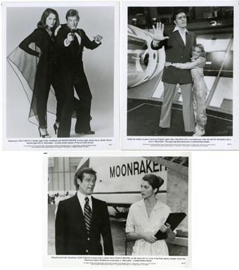 MOONRAKER (1979) - 3 PUBLICITY STILLS JAMES BOND MOORE