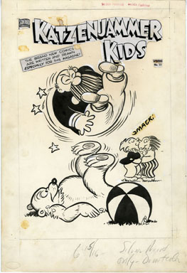 HY EISMAN - KATZENJAMMER KIDS #12 COVER ORIG ART 1950