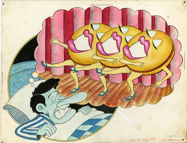 JAY LYNCH - I DREAM OF DANCING HAMBURGERS ORIGINAL ART