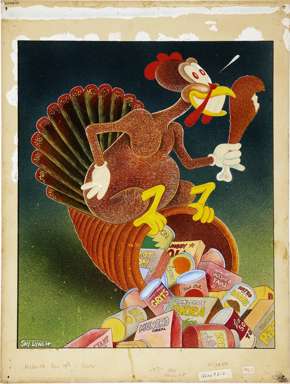JAY LYNCH -MIDWEST MAGAZINE THANKSGIVING COVER ORIG ART