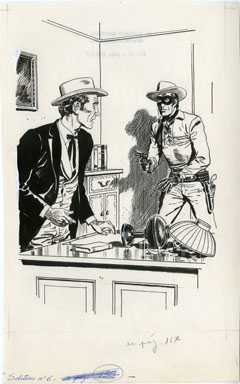 ERNESTO SEIJAS - LONE RANGER BK 6 PG 157 ART LR w/GUN