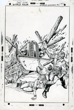 GIL KANE - WORLDS UNKNOWN #6 COVER ORIG ART - KILLDOZER