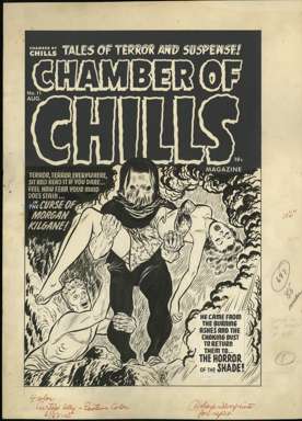 LEE ELIAS - CHAMBER OF CHILLS #11 COVER ORIG ART 1952