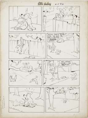 DAVE TENDLAR - LITTLE AUDREY #5 PG 2 ORIG ART BABY BIRD