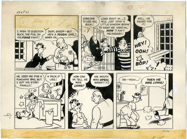 WM. JOURDAIN - KERRY DRAKE#9 p37 SNOOPY STRIP ORIG ART