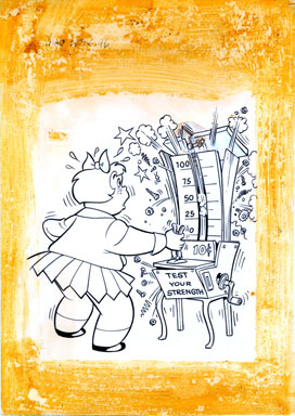 WARREN KREMER - LITTLE LOTTA #96 CVR ORIG ART STRENGTH