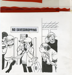 BOB CLARKE - MAD #215 SIGNS: NO EAVESDROPPING ORIG ART