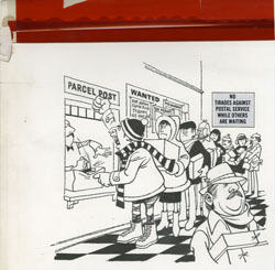 BOB CLARKE - MAD #215 SIGNS: POST OFF. TIRADE ORIG ART