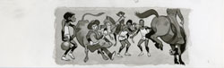 BOB CLARKE - MAD #257 SPORTS PG: RODEO BASKETBALL ART