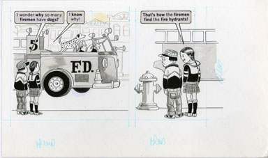 DAVE BERG - MAD #238 LIGHTER SIDE/FIREMAN ORIG ART