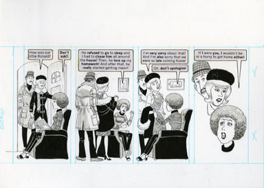 DAVE BERG - MAD #238 LIGHTER SIDE/BABYSITTING ORIG ART