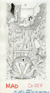PETER PAUL PORGES - MAD #219 CORONARY IN BATHTUB ART