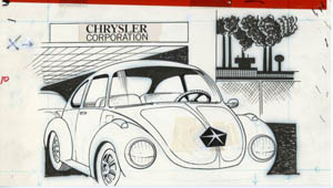 AL JAFFEE - MAD #235 ELECTED: VW BEETLES (CHRYSLER) ART