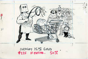 AL JAFFEE - MAD #235 ELECTED: SUPERMARKET LINE ORIG ART