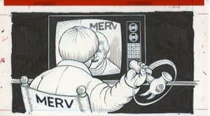 AL JAFFEE - MAD #235 ELECTED: MERV GRIFFIN TV ORIG ART